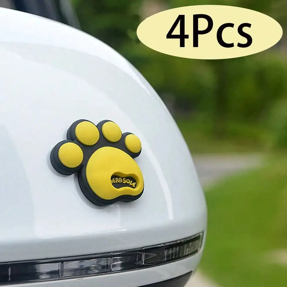 Cartoon Car Stickers Dog Footprints Decorative Anti-Collision Stickers | Foot Type Silicone Car Deca