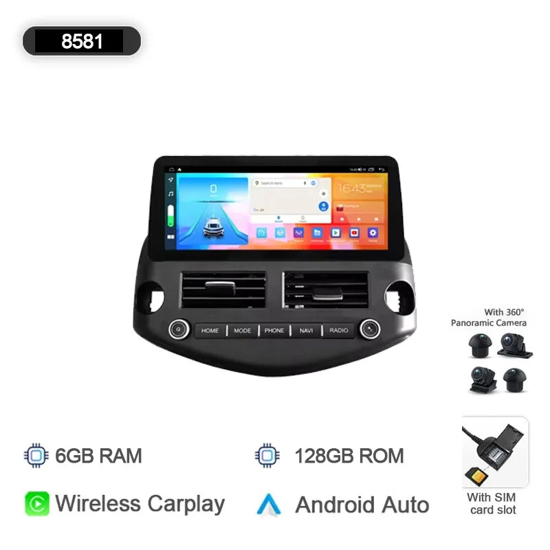 Carplay Auto Android 14 Car DVD Player GPS Navigation for Toyota RAV4 2007-2012 | 1 additional angle