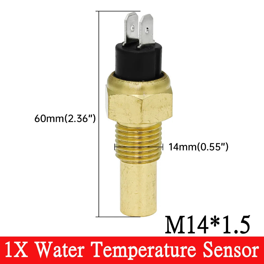 2" 52mm Water Temperature Gauge 0~120℃ 7 Color Backlight | Universal Marine Car Boat RV detail view
