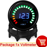 52MM Digital Car Gauge Set with 20 LED Display | Water Temp Oil Pressure Voltmeter AFR close-up view