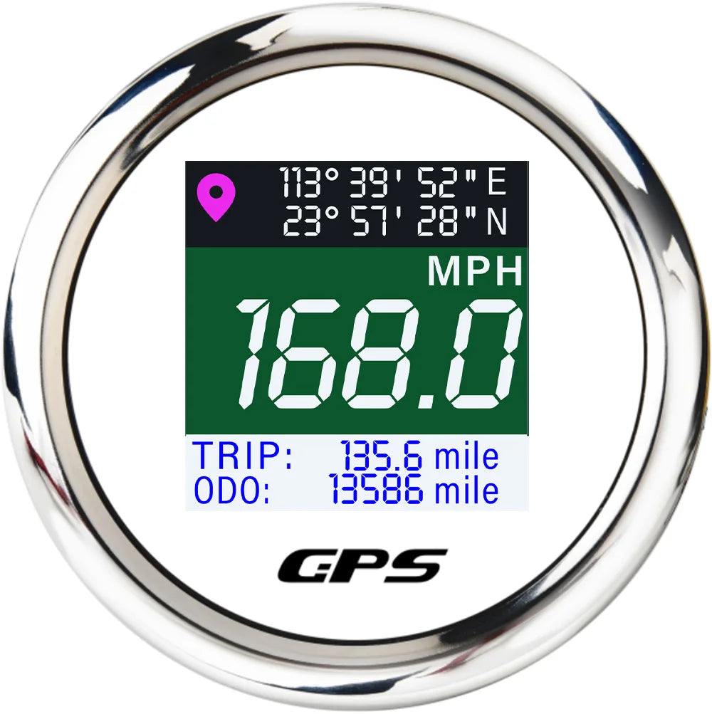 Waterproof Digital GPS Speedometer with LCD Odometer | Adjustable Speed Gauge for Mar alternate view