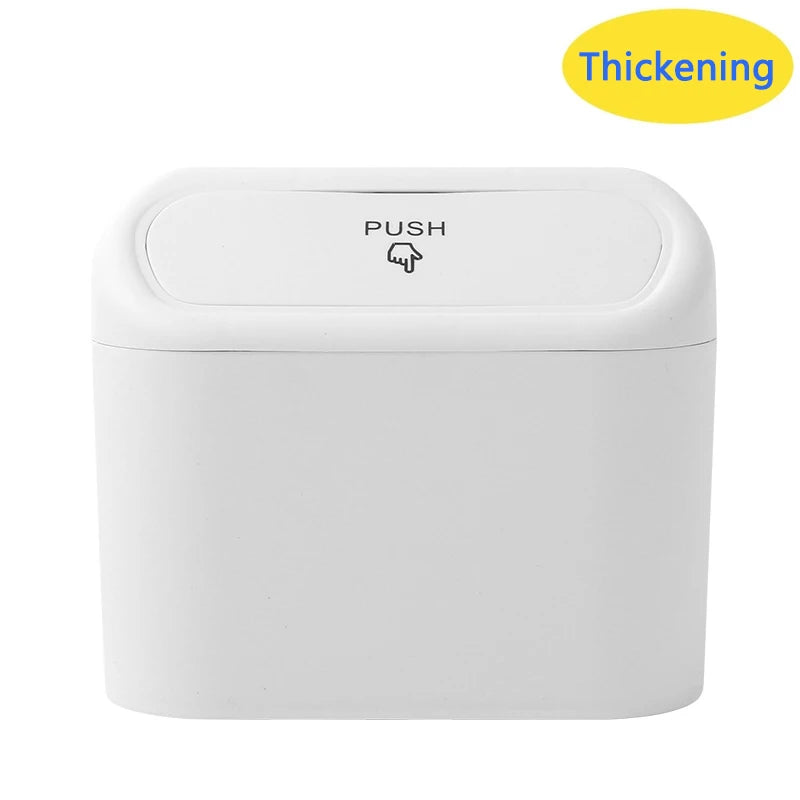 Mini Car Trash Can with Lid, Hanging Plastic Wastebasket lifestyle view
