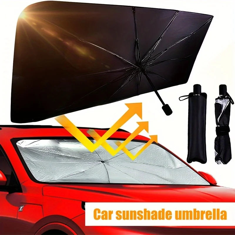 Folding Car Windshield Sun Shade Umbrella close-up view