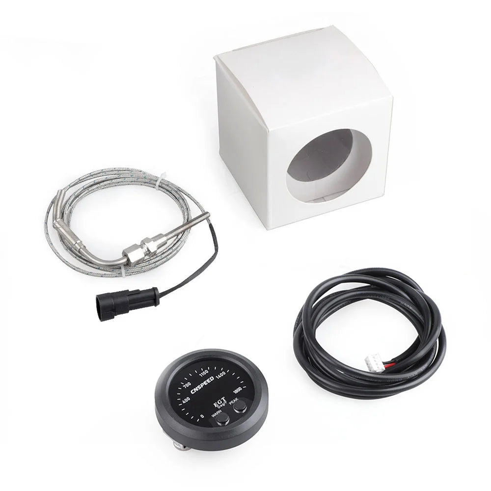 2'' 52MM Car Digital Exhaust Meter | 15psi Fuel Pressure Gauge with Water Temperatu additional angle
