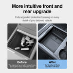 Heenvn For Tesla Model Y Juniper 2025 2026 Model YL Car Center Console Armrest Double-layer Storage Box Water Cup Mat Organizer