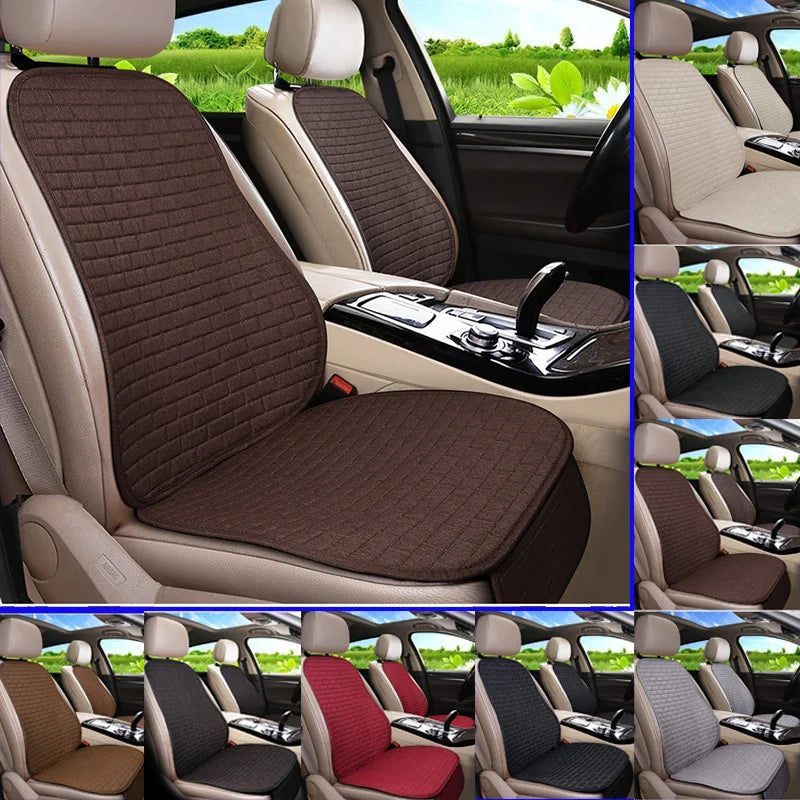 Flax Car Seat Cushion Pad Thick Fiber Filled Seat Cover alternate view
