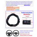 PU Check-Pattern Embossed Leather Trim for Car Non-Ring Steering Wheel Cover for Car alternate view