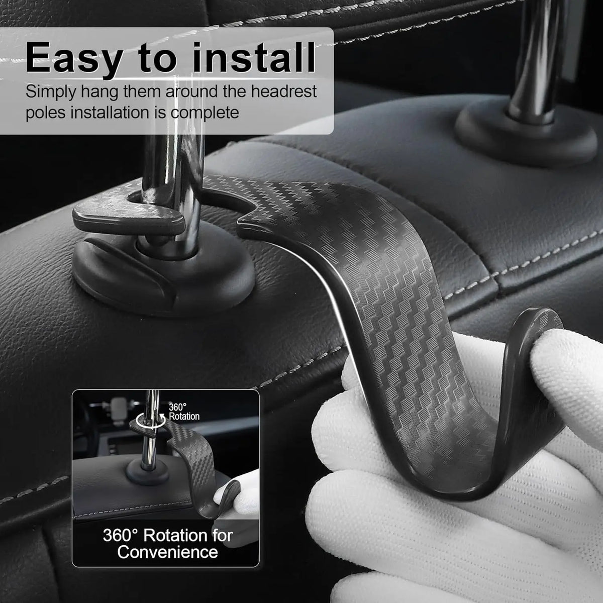Car Headrest Hook Hanger for Seat Back Organizer