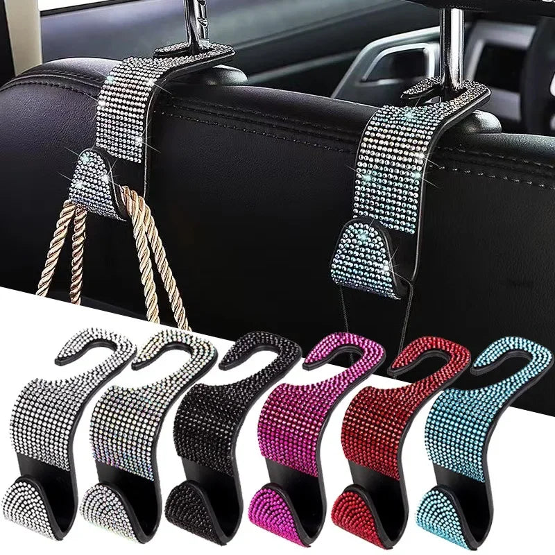 Rhinestone Car Headrest Hook Organizer
