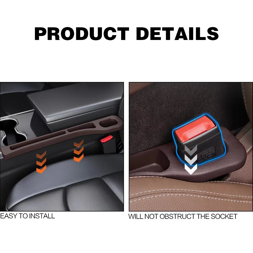 Car Seat Gap Filler Console Organizer 2PCS close-up view