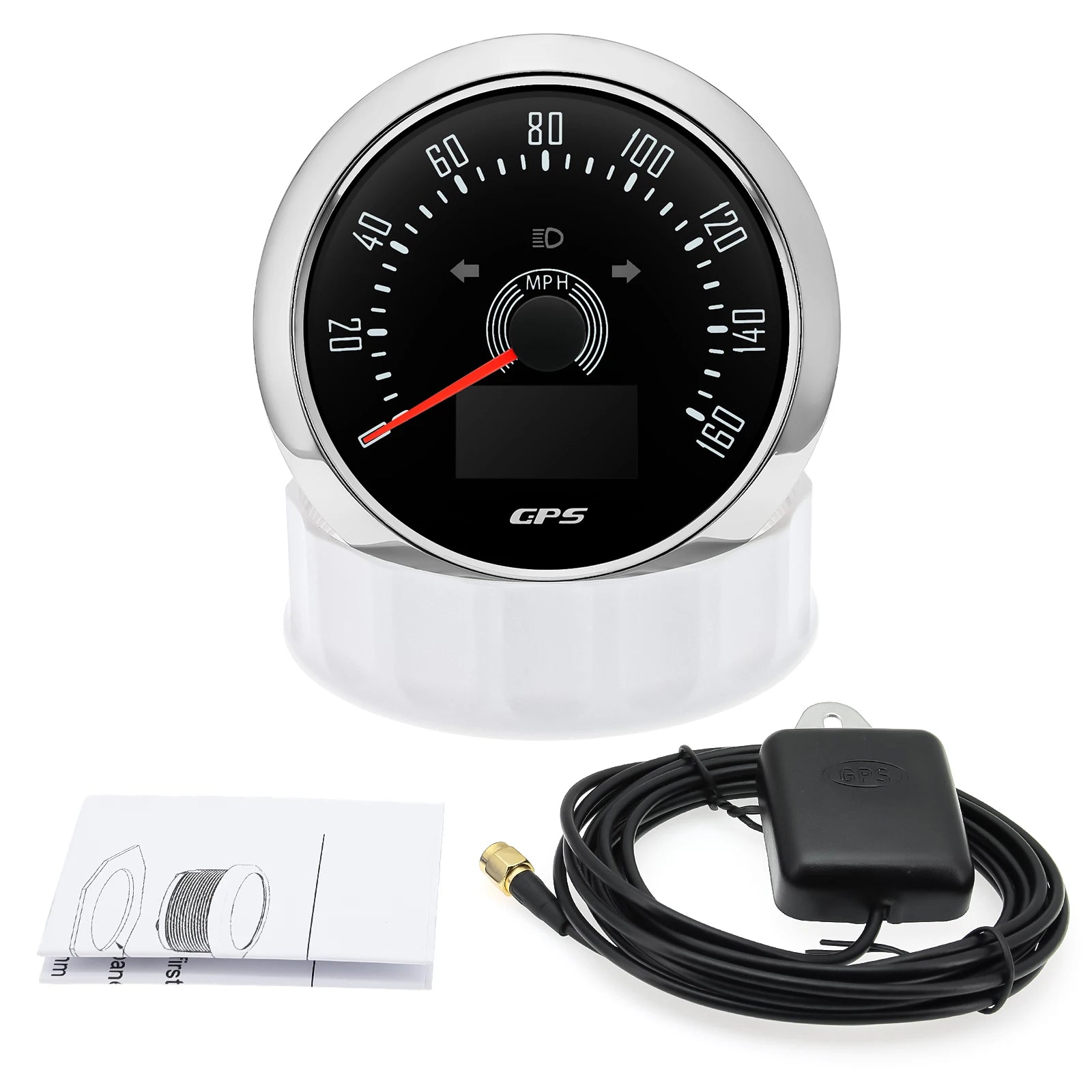 85mm GPS Speedometer 0-160 MPH 0-200 KM/H with 7 Color Backlight | Digital Speed Gauge f detail view