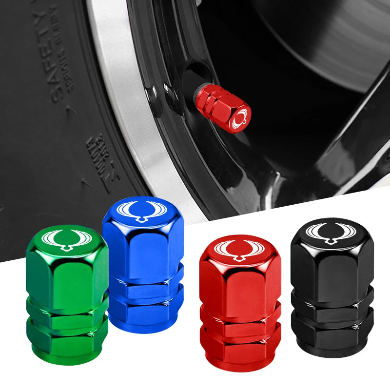 4Pcs Aluminum Alloy Car Tire Valve Caps for SsangYong Musso Korando Rexton Torres K additional angle