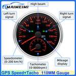 GPS Speedometer and Tachometer Combo | 2 in 1 110mm Gauge with GPS Antenna