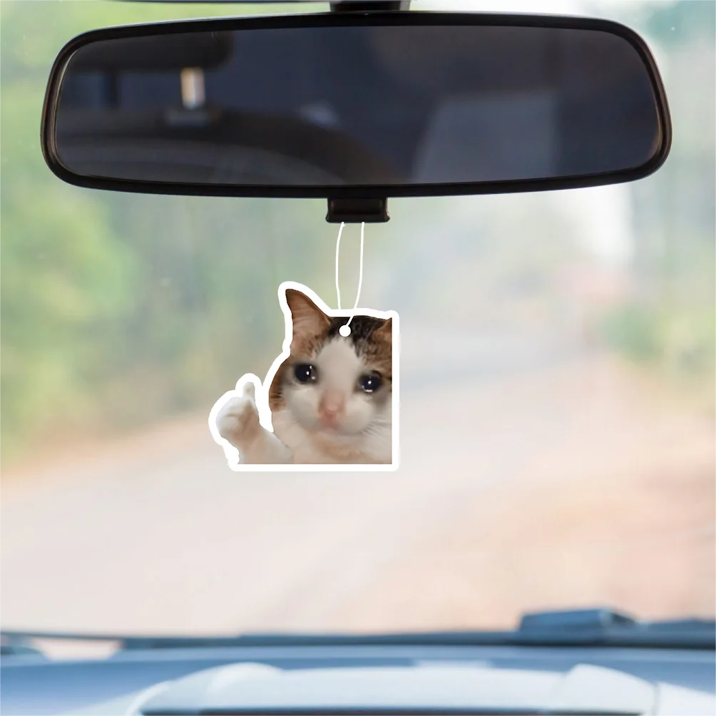 1pc Funny Cat Design Car Aromatherapy Tablet Car Fragrance Tablet Car Rearview Mirror lifestyle view