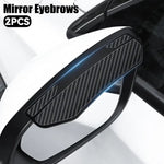 1Pair Car Rear View Mirror Rain Cover Buckle Carbon Fiber Clip-on Sun Visor Eyebrow S alternate view