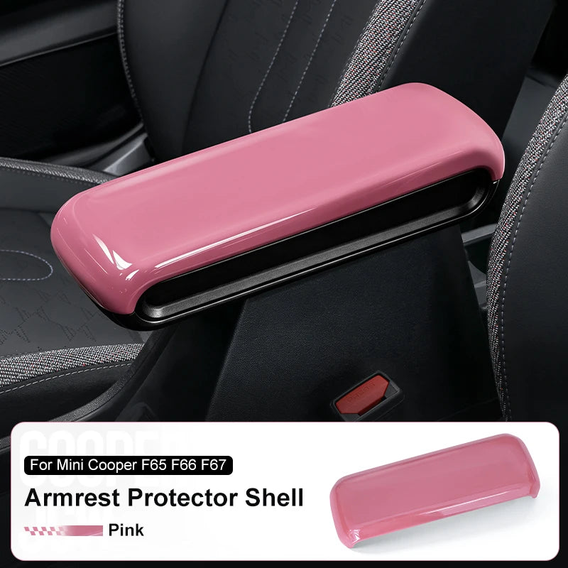 Car Center Console Stowing Tidying Armrest Box Panel Trim Cover For MINI COOPER S F66 close-up view