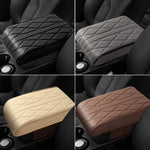 Car Armrest Mat Center Console Arm Rest Protection Cushion Wave Embroider PU Leather A close-up view