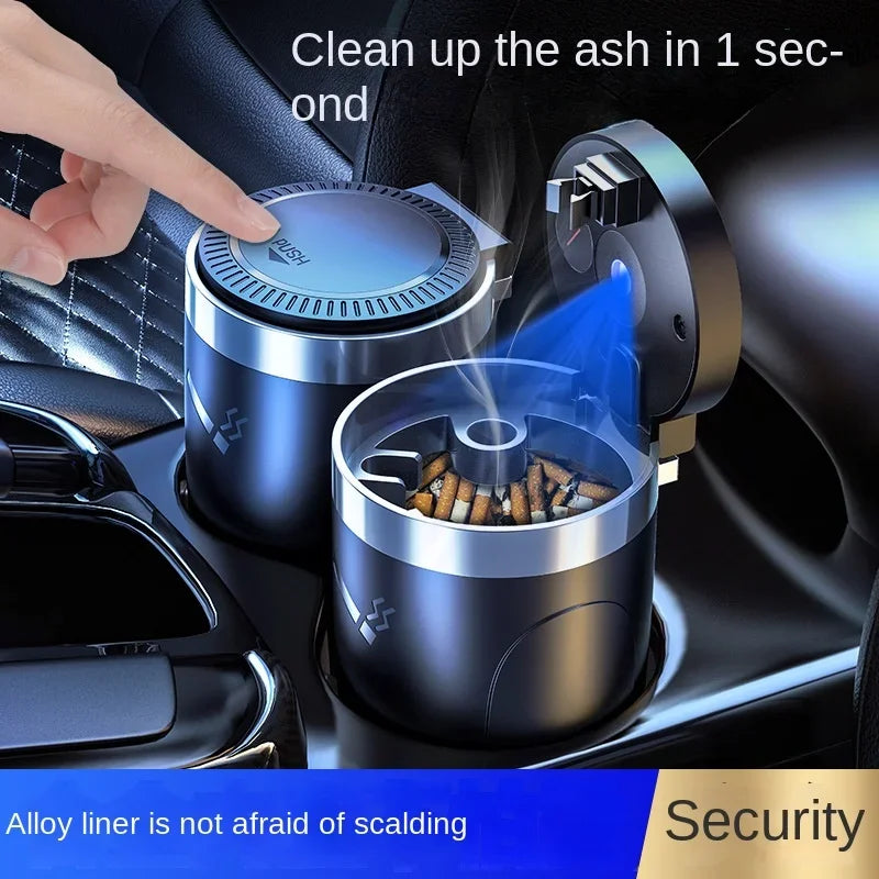Car Ashtray With LED Light Alloy Cup