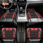 2D Flat 4-Piece Red Y-Shaped Car Carpet Set, Durable Polyester, Universal Fit for Sed alternate view