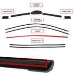 Universal Wiper Blades 1PC Double Rubber | J/U-Shaped Car Front Windshield Wiper Re additional angle