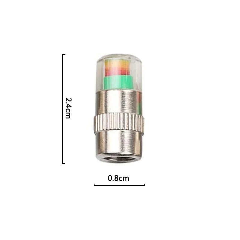 4-Pack Tire Pressure Monitor Valve Caps | Car Tyre Pressure Gauge Alerts additional angle