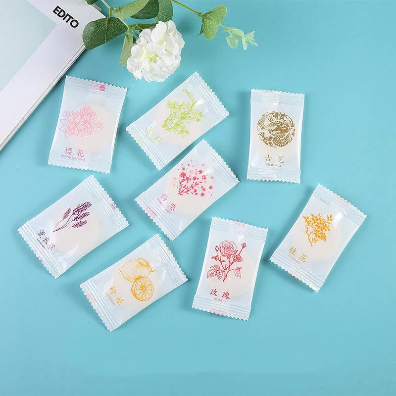 5PCS Round Solid Air Freshener Stick-on Diffuser Box Toilet Diffuser Aroma Long-lasting Deodorizer Bedroom Car Interior Products