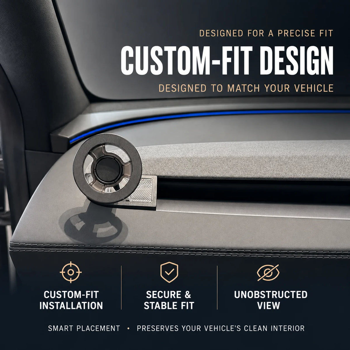 Magnetic Car Phone Mount for Tesla Model 3 Highland Model Y Juniper Model YL A-Pillar alternate view