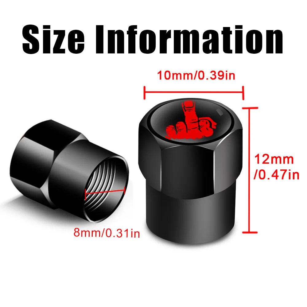 Red Skull Valve Stem Caps | 4-Pack Aluminum Alloy Tire Valve Covers for Cars, Trucks, lifestyle view
