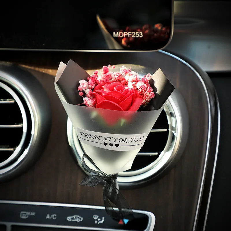 Fresh Flowers Mini Dried Flowers Bouquet for Car Air Vent Clips, Car Air Outlet Perfume Decoration, Air Fresheners Accessories