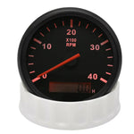85mm Diesel Engine Tachometer 0-4000RPM | Digital LCD Hour Meter with M16/M18 RPM S additional angle