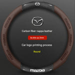 Mazda Carbon Fiber & Leather Steering Wheel Cover | Premium Interior Upgrade lifestyle view