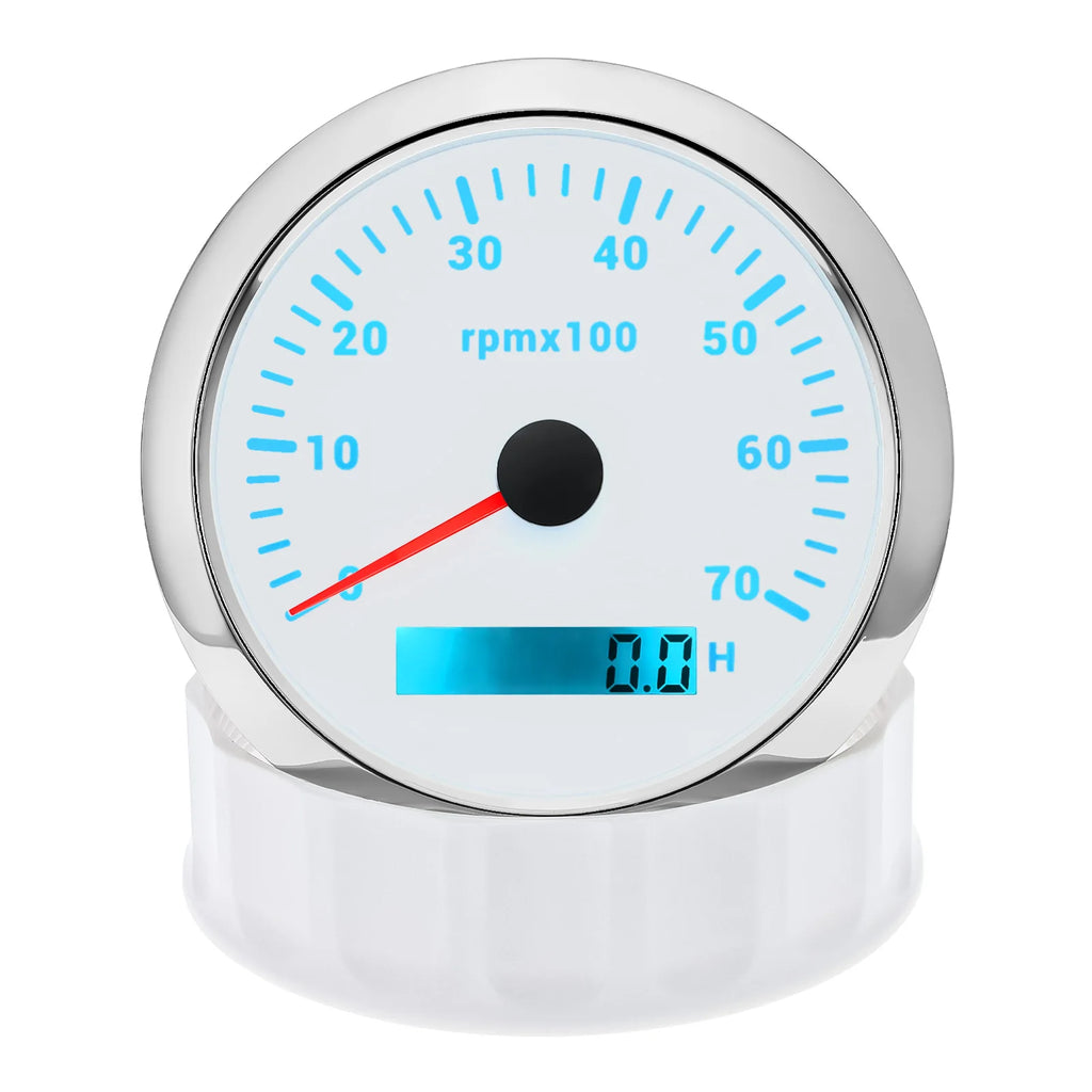 85mm Digital LED 7 Color Backlight 85mm Tachometer 3000/4000/6000/7000/8000 RPM Optional Gauge For Marine Boat Motorcycle Car