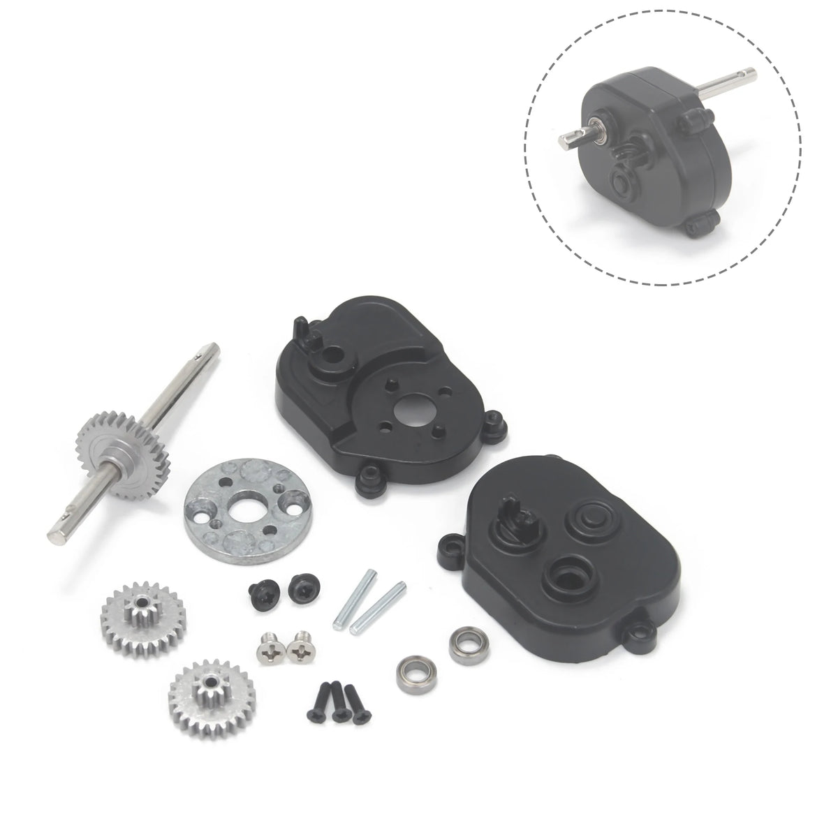 370 Brushed Motor Metal Gearbox Transmission for MN82 MN168 MN99S MN78 LC79 Upgrade Accessories 1/12 RC Car Crawler Car Model