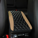 Car armrest cushion center control cushion Car interior accessories PU leather embroidered three-dimensional lattice cushion