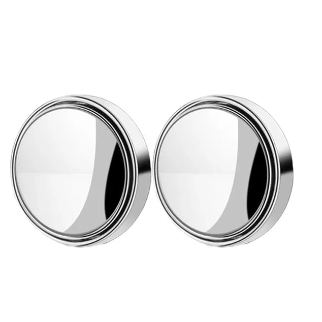 2Pcs Round Frame Convex Blind Spot Mirror Safety Driving Wide-angle 360 Degree Adjusta close-up view