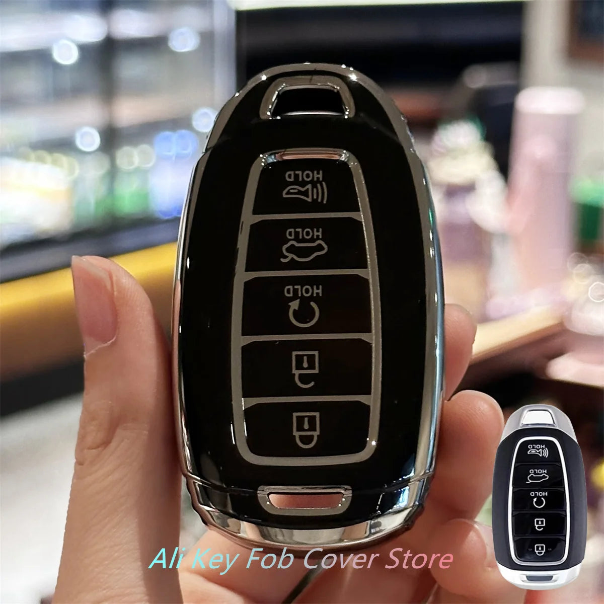 Key Fob Cover Keychain Lanyard for Hyundai Elantra GT Sport Santa Fe Palisade Kona Ke lifestyle view