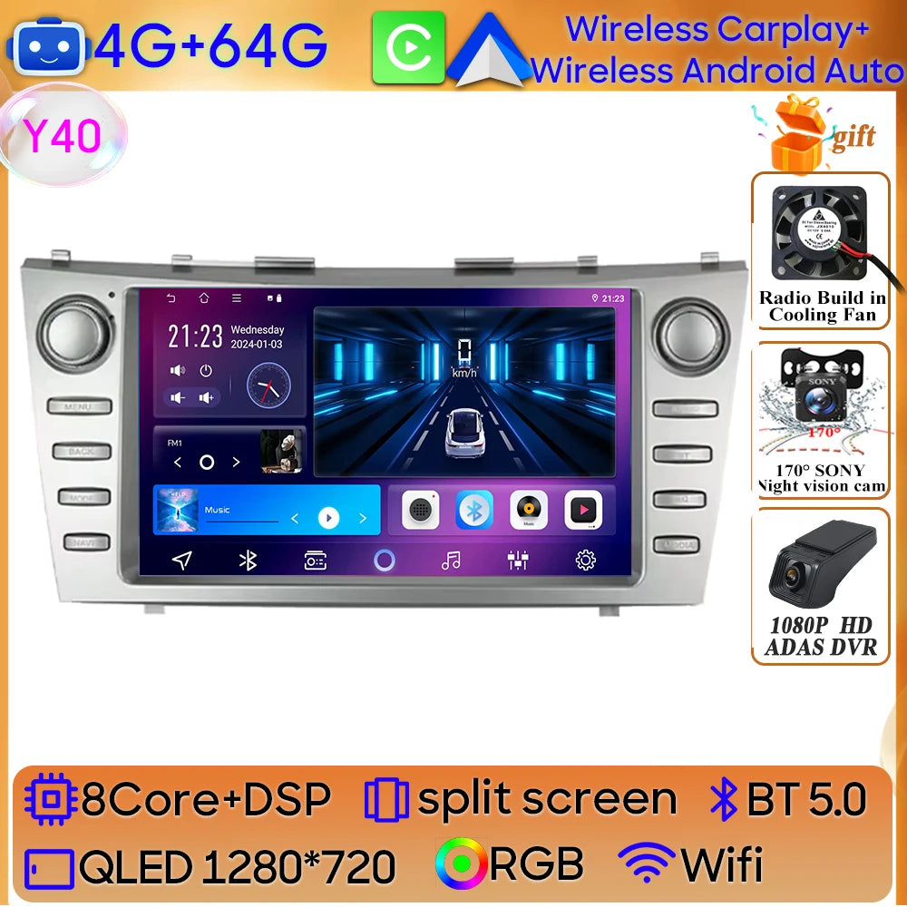 Android 15 For Toyota Camry XV40 Aurion 2007 - 2011 DSP Carplay Head Unit Multimedia Pla detail view