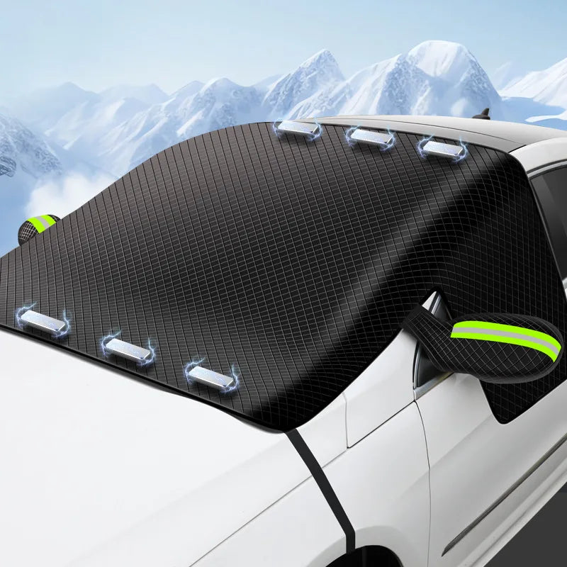Car Windshield Snow Shield Cover | Waterproof Front Window Protector for Sedans and SU close-up view