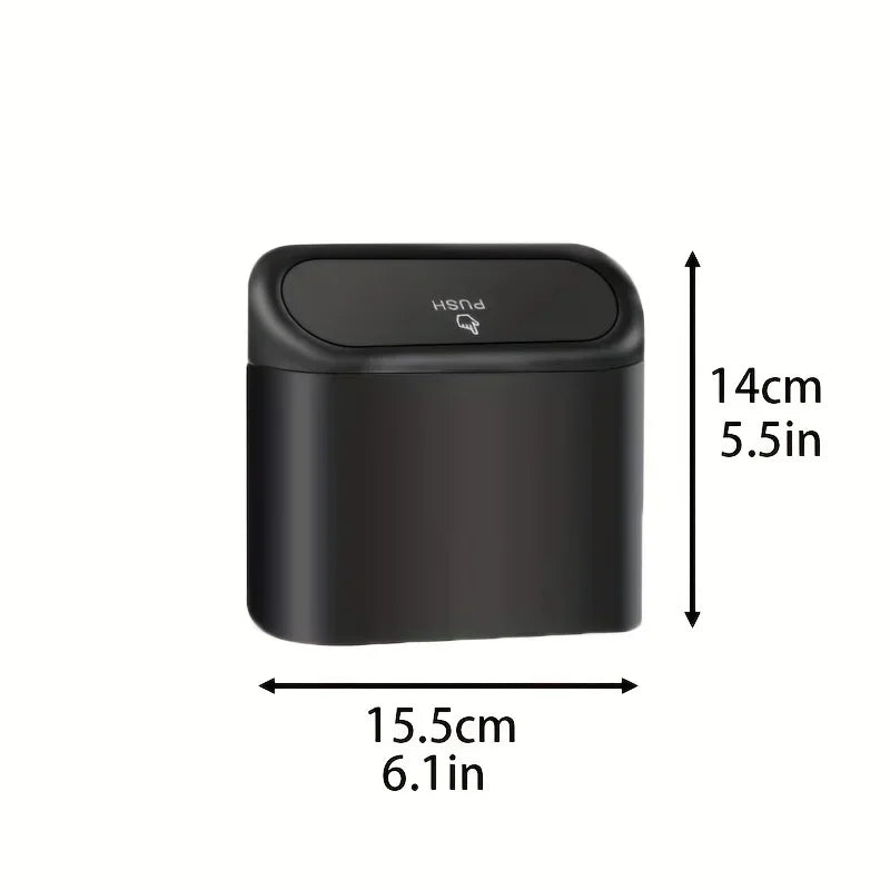 Car Trash Can With Lid, Leak-Proof Mini Car Accessories additional angle