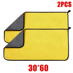 1/2/6pcs Microfiber Cleaning Towel Thicken Soft Drying Cloth Car Body Washing Towels alternate view