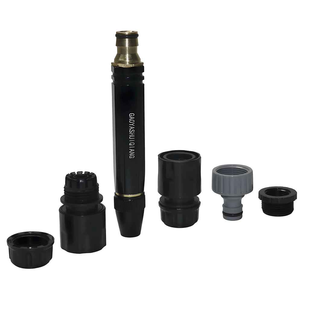 4-Piece Adjustable Car Wash Water Gun Set | High Pressure Metal Spray Nozzle close-up view