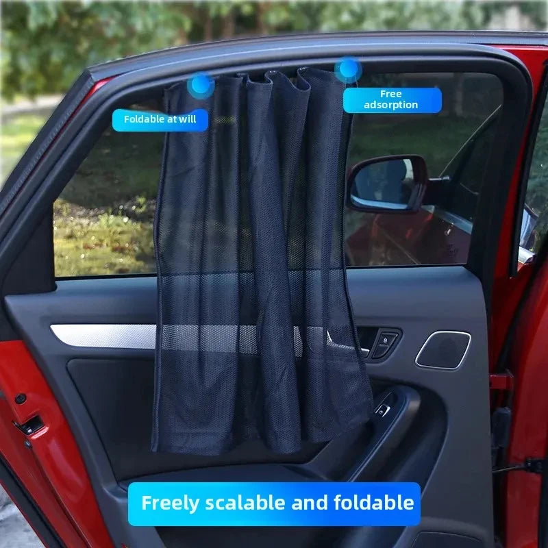 Magnetic Car Window Sunshade Cover | UV Protection Mesh Curtain for Side and Rear Win lifestyle view