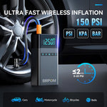 8500A/9000A Peak Current, 150 PSI Multi-Functional Portable Car Battery Starter, Compressor, and Air Injector/Portable Compressor with LED Display (ALL GAS, 8.0L Diesel)