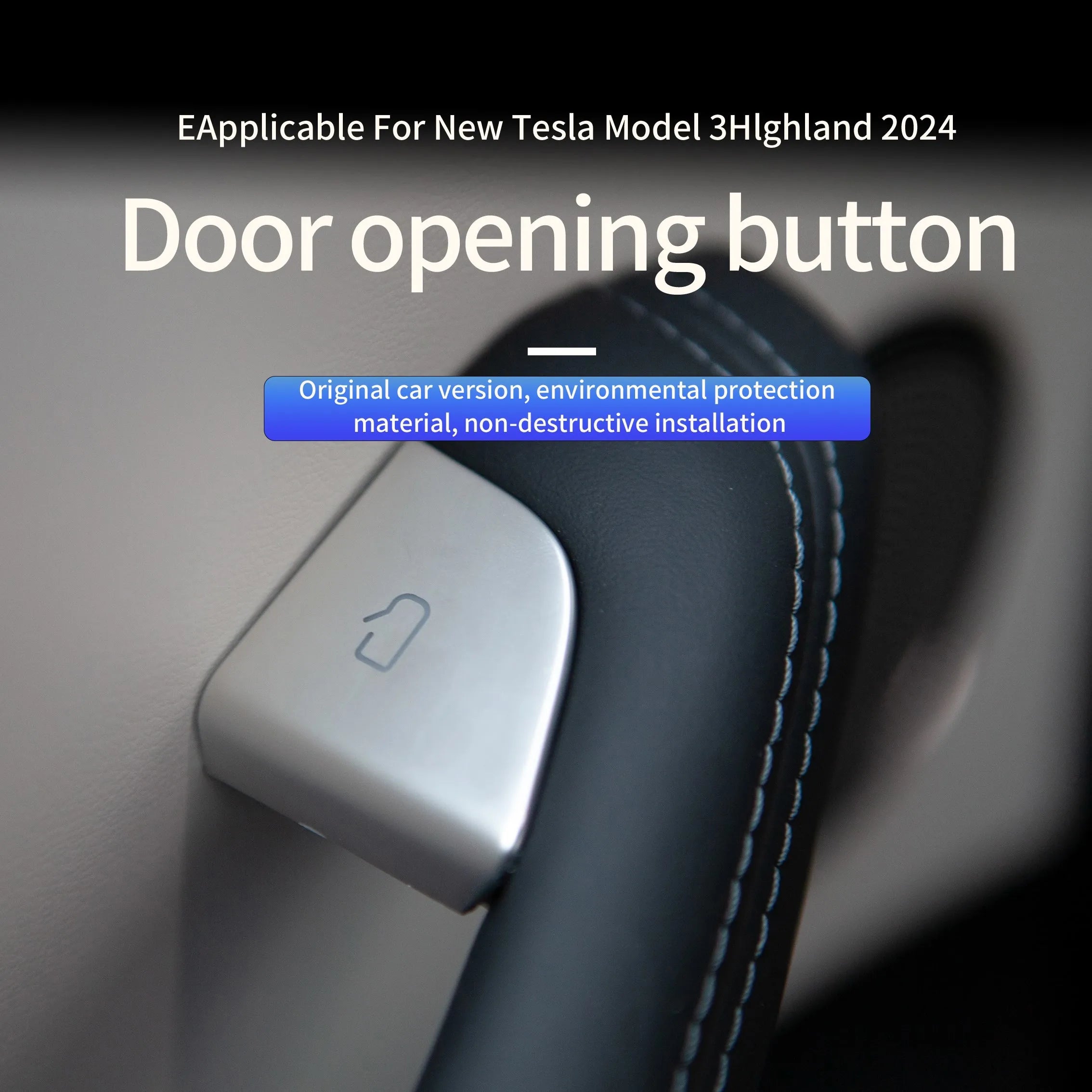 Car Door Button Decoration Patch for Tesla Model 3 Highland 2024 | Interior Accessory close-up view