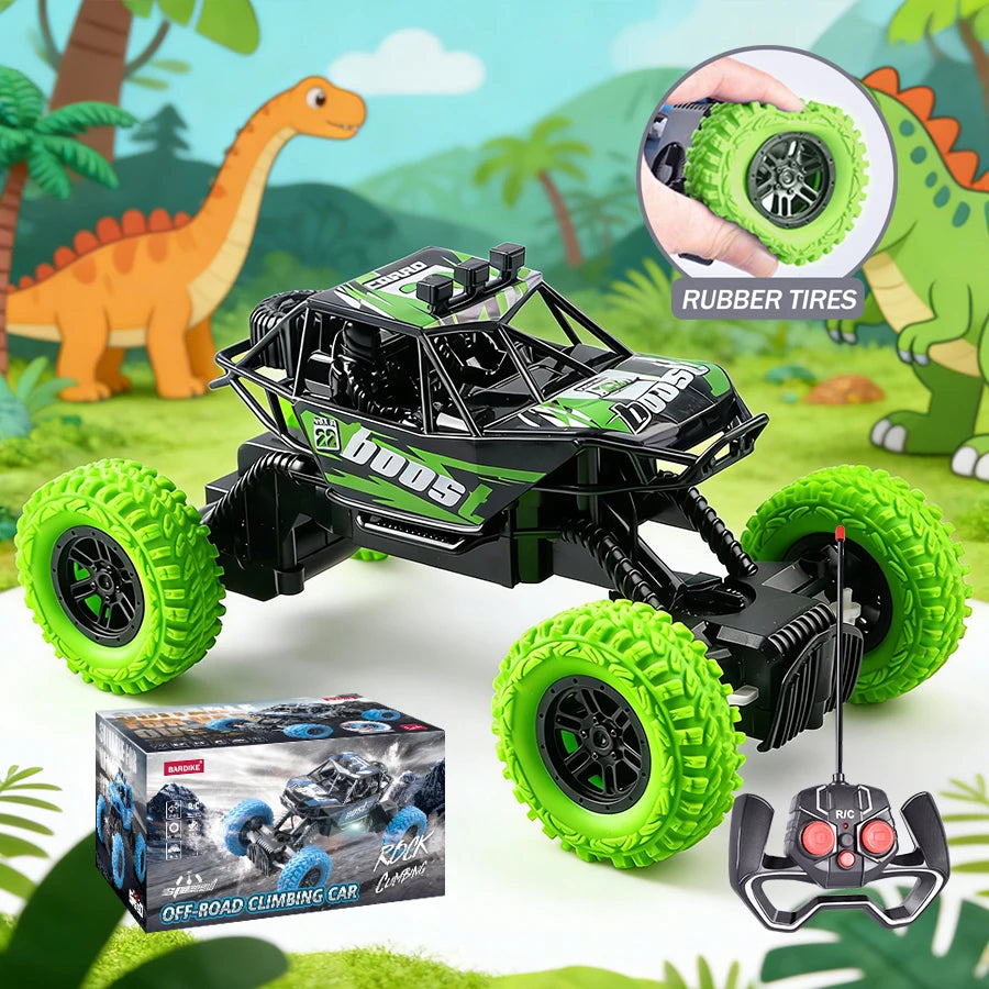 Remote Control Toy Car with Flashing Lights and Rubber Wheels detail view