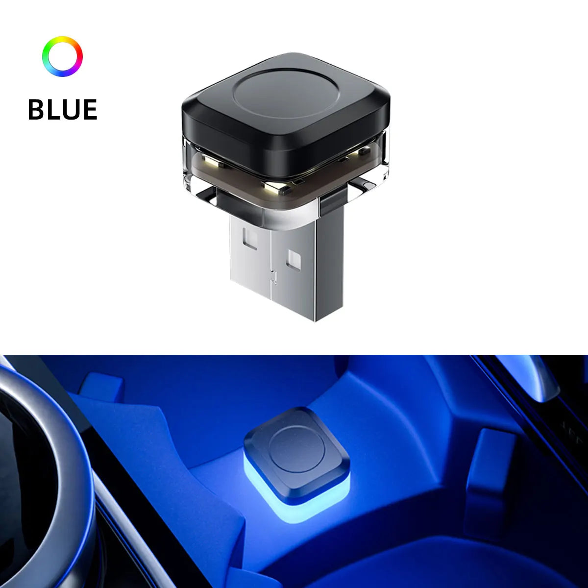 1/2X Car USB Mini LED Interior Atmosphere Light Plug Play Universal Auto LED Lighting lifestyle view