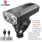 X-TIGER Bike Front Light Set Waterproof MTB Bicycle Lamp 5200mAh USB Rechargeable LED lifestyle view