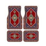 Red Bohemian Paisley Print Car Floor Mats 4Pcs Universal Anti-Slip Auto Carpet Interi alternate view