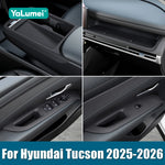 For Hyundai Tucson NX4 2025 2026 Car Center Console Organizer Tray Armrest Storage Box Glass Lift Switch Silicone Cover