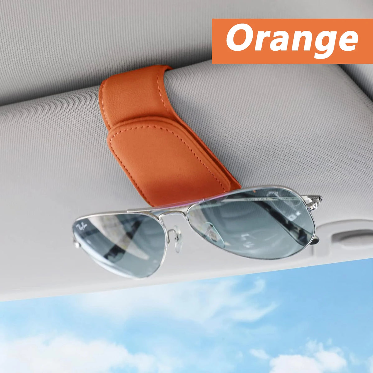 Sunglasses Holder Is Suitable for Car Sun shades Magnetic Leather Sunglasses Clip and Ti detail view